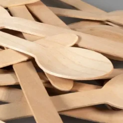 Lot De 100 Cuill Res En Bois Naturel