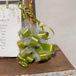 Lot De 5 Grands Noeuds En Tulle Blanc 50Mm