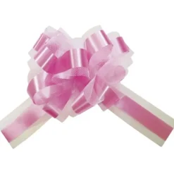 Lot De 5 Grands Noeuds En Tulle Fuchsia 50Mm