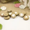 Lot De 10 Mini Rondins De Bois Impression Coeur