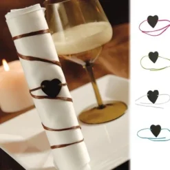 Marque Place Bracelet Coeur En Ardoise X 6 Pi Ces