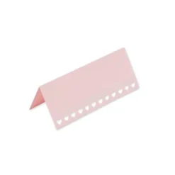Marque Place Carton Avec Petits Coeurs Rose X 10 Pi Ces