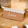 Marque Place Carton Kraft Et Dentelle X 10 Pi Ces