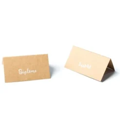 Marque Place Etiquette Bapt Me Kraft X 20 Pi Ces