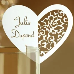 Marque Place Mariage En Carton Coeur X 10 Pi Ces