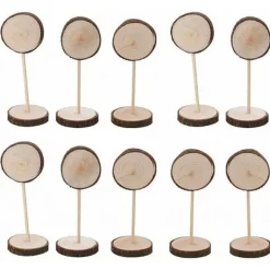 Marque Place Rondin De Bois Sur Tige X 10 Pi Ces