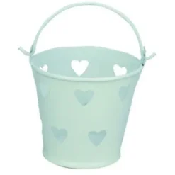 Mini Seau M Tal Blanc + Coeurs
