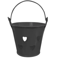 Mini Seau M Tal Noir + Coeurs