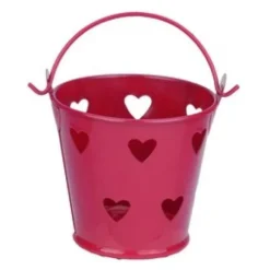 Mini Seau M Tal Rouge + Coeurs