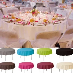 Nappe De Noel Ronde En Tissu Intiss 240 Cm