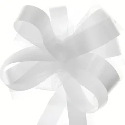 Noeud Automatique En Tulle Blanc X 5 Pi Ces