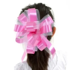 Noeud Automatique En Tulle Rose X 5 Pi Ces