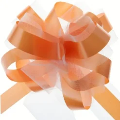 Noeud Automatique En Tulle Orange X 5 Pi Ces