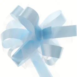 Noeud Automatique En Tulle Bleu Ciel X 5 Pi Ces