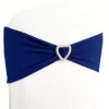Noeud De Chaise Mariage En Coeur Lycra Bleu Marine