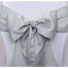 Noeud De Chaise Mariage En Satin Argent