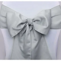 Noeud De Chaise Mariage En Satin Argent