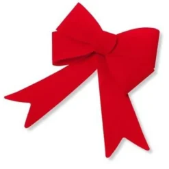 Noeud De Noel Geant Velours Rouge