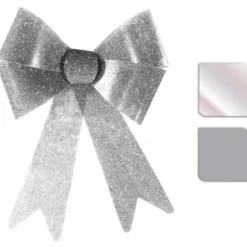 Noeud De Noel Paillet Argent / Blanc