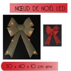Noeud De Noel Rouge Lumineux Led