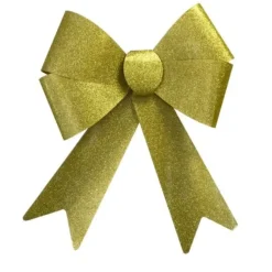 Noeud Paillet Decoration Noel Or 50Cm