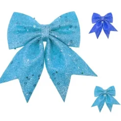 Noeud Papillon Paillet De Noel Bleu Turquoise