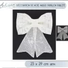 Noeud Papillon Paillet De Noel Argent Blanc