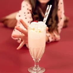 Paille Candy Bar A Rayures Rose Gold X 10 Pi Ces