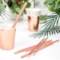 Paille Candy Bar Rose Gold X 10 Pi Ces