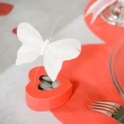 Papillon Mariage Blanc Sur Tige X 6 Pi Ces