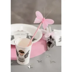 Papillon Mariage Blanc Sur Tige X 6 Pi Ces