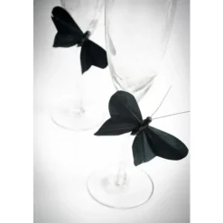 Papillon Mariage Blanc Sur Tige X 6 Pi Ces