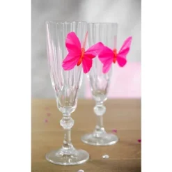 Papillon Mariage Blanc Sur Tige X 6 Pi Ces