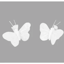 Papillon Paillet Sur Pince Blanc X 4 Pi Ces