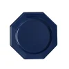 Petite Assiette Octogonale Plastique Bleu Marine 18Cm X12 Pi Ces