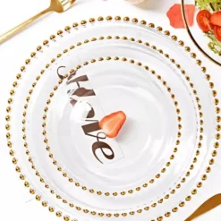 Petite Assiette Plastique Perle Or X 6 Pi Ces