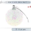 Petite Boule De Noel Paillet E Blanche X 4 Pi Ces