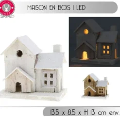 Petite Maison En Bois Noel 1 Led