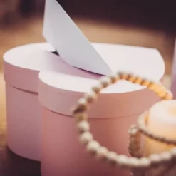 Petite Urne Mariage En Forme De Coeur Rose