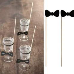 Photobooth Mariage Noeud Papillon Sur Tige X 2 Pi Ces