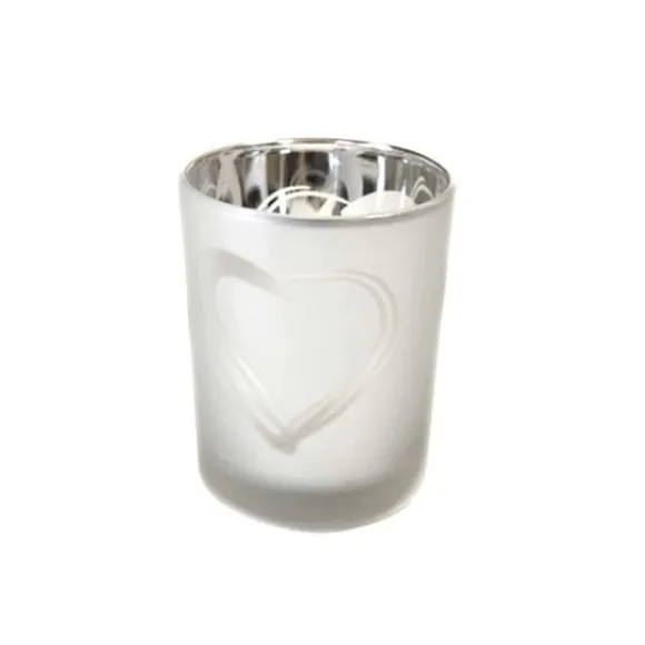 Photophore Decor Coeur Argent