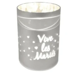 Photophore Led Argent Vive Les Mari S Avec Coeur