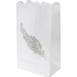 Photophore Mariage Plume Argent X 6 Pi Ces