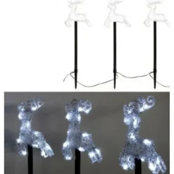 Pics Solaires Avec Renne Acrylique 48 Led