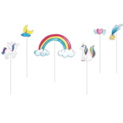 Pique G Teau Bois Et Carton Licornes X6Pcs