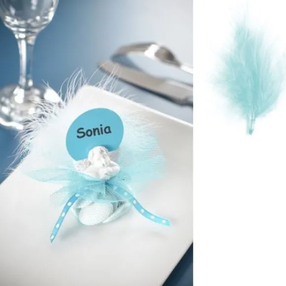 Plume De D Coration Bleu Ciel 7Cm X 20 Pi Ces