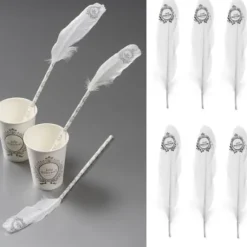 Plume Just Married Blanche X 6 Pi Ces