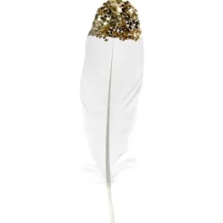 Plume Mariage Paillet Or X 6 Pi Ces