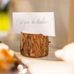 Porte Menu Mariage Buche De Bois
