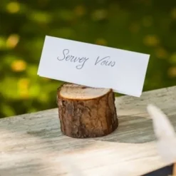 Porte Menu Mariage Buche De Bois